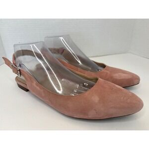 Vionic size 10 Jade Suede Slingback Flats Dusty Rose Pink Pointed Toe Orthotic